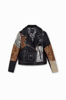 Bikerjack met dierenprint - BLACK - S