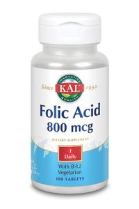 KAL Foliumzuur 800mcg & B12 (100 tab)