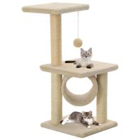 VidaXL Kattenkrabpaal met sisal krabpalen 65 cm beige