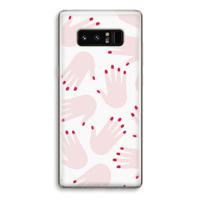 Hands pink: Samsung Galaxy Note 8 Transparant Hoesje - thumbnail