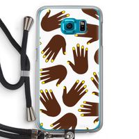 Hands dark: Samsung Galaxy S6 Transparant Hoesje met koord