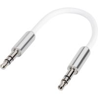 SpeaKa Professional SP-7870076 Jackplug Audio Aansluitkabel [1x Jackplug male 3,5 mm - 1x Jackplug male 3,5 mm] 10.00 cm Wit SuperSoft-mantel - thumbnail