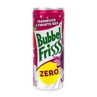 Fruitdrank DubbelFrisss framboos zwarte bes zero blik 250ml