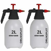 Plantenspuit - Set van 2x stuks - drukspuit - 2 Liter - verstelbare spuitmond - plantensproeier