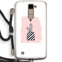 Zwart-wit cactus: LG K10 (2016) Transparant Hoesje met koord