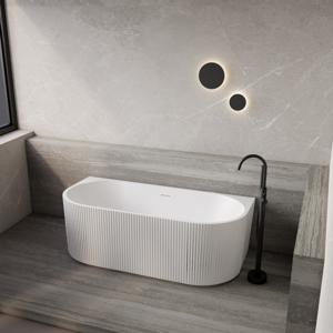 Half Vrijstaand Bad BWS Evi Met Ribbel 170x80x58 cm Mat Wit Boss & Wessing
