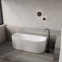 Half Vrijstaand Bad BWS Evi Met Ribbel 170x80x58 cm Mat Wit Boss & Wessing