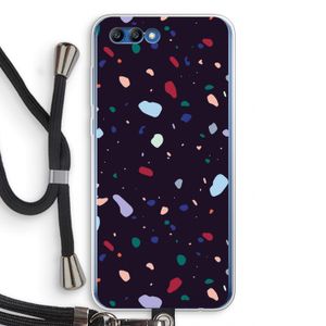 Dark Rounded Terrazzo: Honor 10 Transparant Hoesje met koord