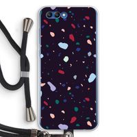 Dark Rounded Terrazzo: Honor 10 Transparant Hoesje met koord