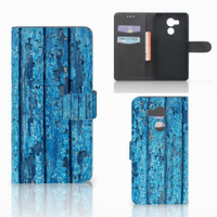 Huawei Mate 8 Book Style Case Wood Blue - thumbnail