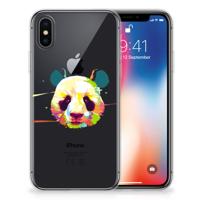 Apple iPhone X | Xs Telefoonhoesje met Naam Panda Color Apple iPhone X | Xs Telefoonhoesje met Naam Panda Color