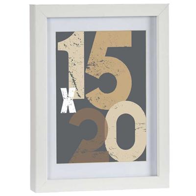 Houten fotolijst - wit - 18 x 24 cm - fotolijstje - met passe-partout - decoratie