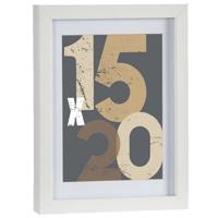 Houten fotolijst - wit - 18 x 24 cm - fotolijstje - met passe-partout - decoratie
