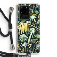 Tropical Palms Dark: Samsung Galaxy S20 Ultra Transparant Hoesje met koord