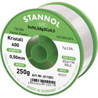 Stannol Kristall 600 Fairtin Soldeertin, loodvrij Loodvrij Sn96,5Ag3Cu0,5 REL0 250 g 0.5 mm - thumbnail