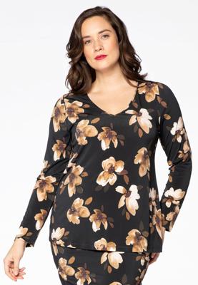 Yoek Shirt relax ROSE | Zwart | Maat 50/52