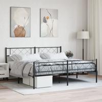 Bedframe met hoofd- en voeteneinde metaal zwart 183x213 cm