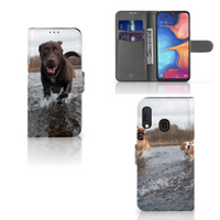 Samsung Galaxy A20e Telefoonhoesje met Pasjes Honden Labrador