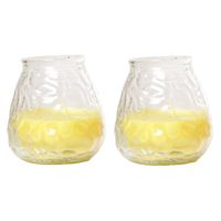 Citronella lowboy tafelkaars - 2x - 10 cm - 40 branduren - citrusgeur