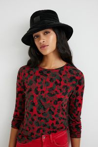 Slim fit T-shirt met dierenprint - RED - XL