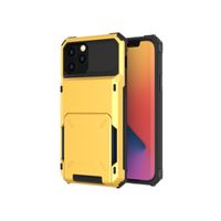 iPhone 11 hoesje - Backcover - Pasjeshouder - Portemonnee - TPU - Geel