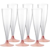 Champagneglazen - 50x - plastic - 140 ml - rose goud - herbruikbaar