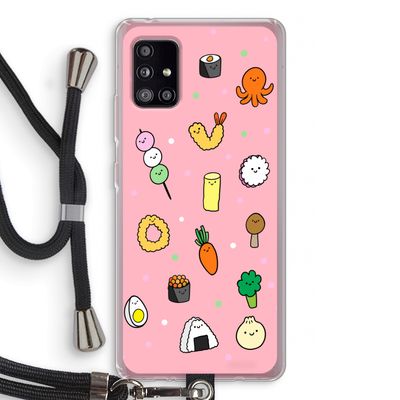 Happy bento friends: Samsung Galaxy A51 5G Transparant Hoesje met koord