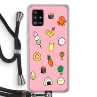 Happy bento friends: Samsung Galaxy A51 5G Transparant Hoesje met koord