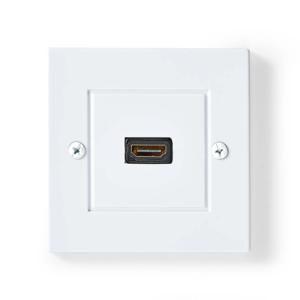 Nedis HDMI™ Wandcontactdoos | 1x HDMI™ Female | 4K@60Hz | HDMI™ Output | Zwart | 18 Gbps | Verguld | Doos - CVGB34950WT
