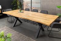 Uitschuifbare eettafel WILD 180-220cm bruin wild eiken look zwarte boomrand - 45079