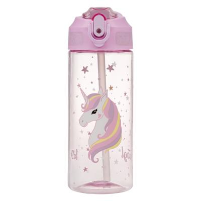 Baagl Regenboog Unicorn Drinkfles 500ml met Rietje