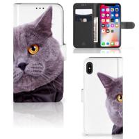 Apple iPhone Xs Max | Telefoonhoesje | Met pasjeshouder | Kat