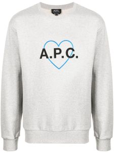 A.P.C. sweat Jules à logo imprimé - Gris