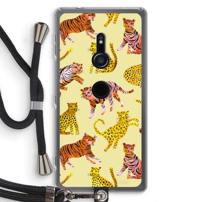 Cute Tigers and Leopards: Sony Xperia XZ2 Transparant Hoesje met koord