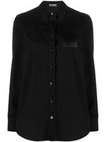 Raf Simons chemise en coton à patch logo - Noir - thumbnail