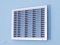 Lamellenrooster brandwerend geanodiseerd kader grijze lamellen