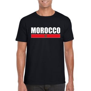 Zwart Marokko supporter t-shirt voor heren