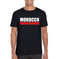 Zwart Marokko supporter t-shirt voor heren - thumbnail