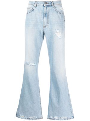 ERL jean évasé à effet usé - Bleu