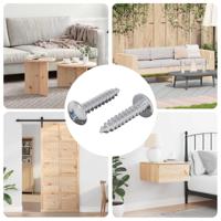 Houten Schroeven 2 pcs Zilver M4 x 20 mm Staal