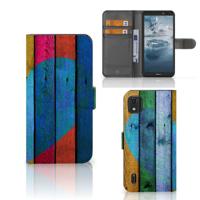 Nokia C2 2nd Edition | Book Style Case | Wood Heart - Cadeau voor je Vriend