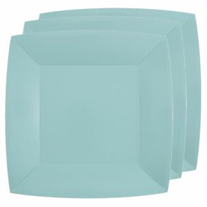 10x stuks feest gebaksbordjes lichtblauw - karton - 18 cm - vierkant