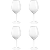 4x Witte of rode wijn glazen 51 cl/510 ml van onbreekbaar wit kunststof - Wijnglazen