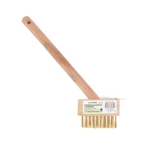 Voegen borstel/staalborstel - hout/staal - 30 cm - 3 rijen - onkruidborstel met schraper