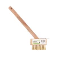 Voegen borstel/staalborstel - hout/staal - 30 cm - 3 rijen - onkruidborstel met schraper