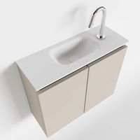 Toiletmeubel Mondiaz Ture | 60 cm | Meubelkleur Linen | Eden wastafel Talc Midden | 1 kraangat