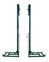 SET OF PORTABLE METAL VOLLEYBALL POSTS, ADJUSTABLE TO TENNIS