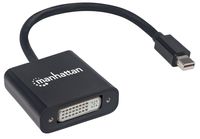 Manhattan 152549 Mini-displayport Adapter [1x DVI-bus 24+5-polig - 1x Mini-DisplayPort stekker] Zwart Afgeschermd, UL gecertificeerd 15.00 cm - thumbnail