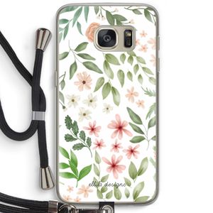 Botanical sweet flower heaven: Samsung Galaxy S7 Transparant Hoesje met koord
