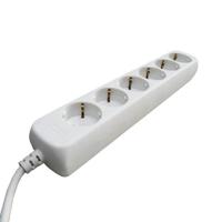 tafelcontactdoos 6-voudig+R/A 5mtr snoer wit 3x1mm